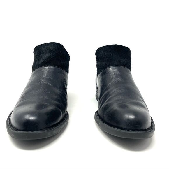 BORN kerri black distressed leather ankle boots size 7.5 - Picture 4 of 10